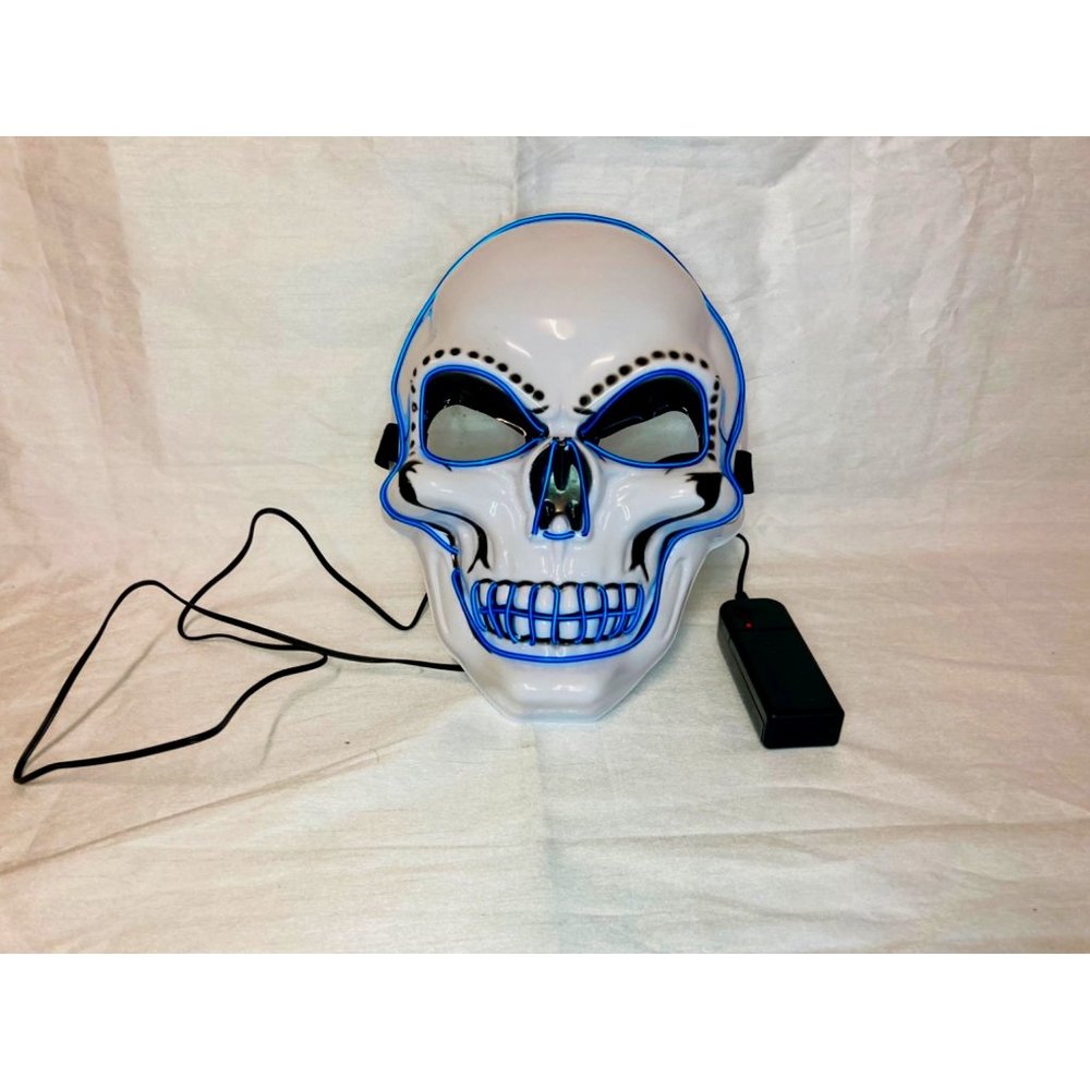 Halloween Mask,LED Glowing Horror White Skull Mask,Grim Reaper Mask,Cosplay Mask